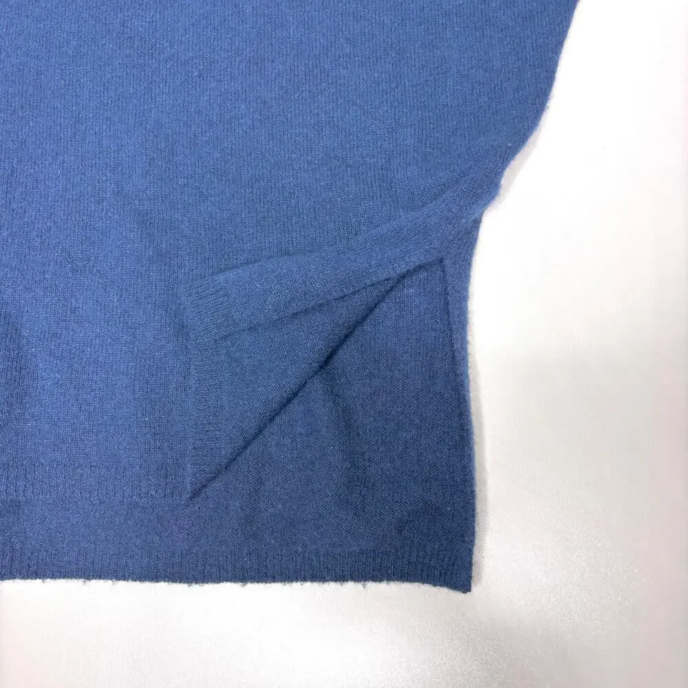 Brodie Cashmere Bronte V Neck Dolman Short Sleeve Oversize Sweater Blue M - Picture 5 of 8